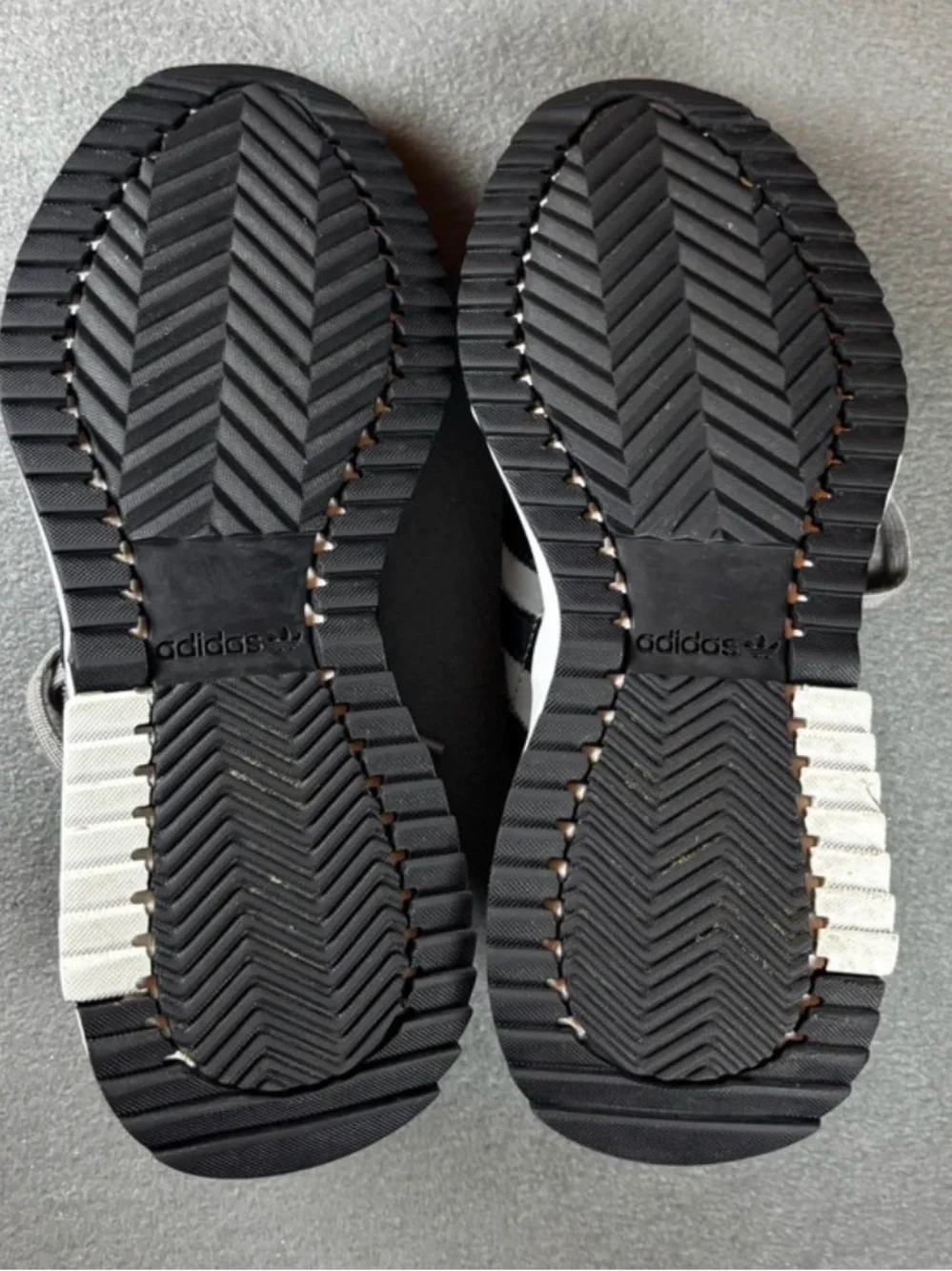 adidas Gray and Black Retro Running Sneakers